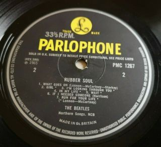 The Beatles LP Rubber soul UK Parlophone Y/Black mono press - 4 - 4, 5