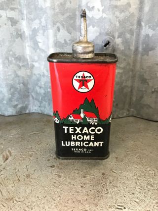 Texaco Home Lubricant Can 4 Oz Lead Top Handy Oiler Very Glossy Date Code 5/59