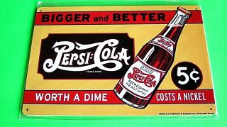Wall Decor Metal Tin Soda Sign Home Garage Poster (bigger And Better Pepsi Cola)