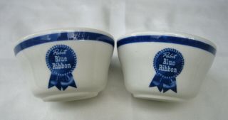 (2) Vintage Pabst Blue Ribbon Restaurant Ware Bean Or Custard Cups Mcnicol China