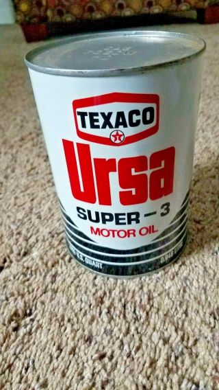Texaco Ursa - 3 Empty Quart Motor Oil Can