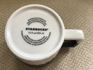 STARBUCKS 2017 Anniversary Mermaid Siren Scales Coffee Mug Blue Brown White 12oz 2