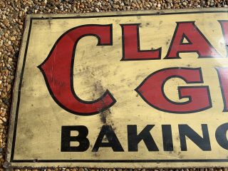 Vintage 1950s Clabber Girl Baking Powder Double Sided Metal Sign 33 1/2” x 11 ¾” 4