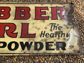 Vintage 1950s Clabber Girl Baking Powder Double Sided Metal Sign 33 1/2” x 11 ¾” 6