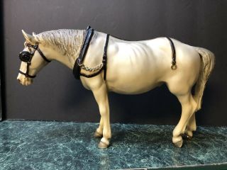 Vintage Breyer Horse Old Timer 205 Matte White Brown Gear Blinders So Cute