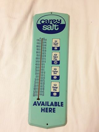 Vintage Carey Salt 24 " Metal Advertising Thermometer