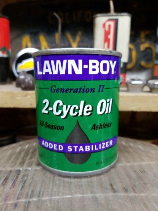 Vintage Lawn Boy 2 - Cycle Oil All - Season Stabilizer Can Metal Tin One 8 Oz.  38