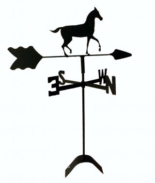 Horse Weathervane Black Wrought Iron Look Roof Mount Made In Usatls1026rm