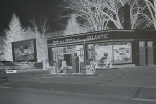 1961 Atlantic Gas Station Negative 502 Broadway,  Elmira,  Ny Large