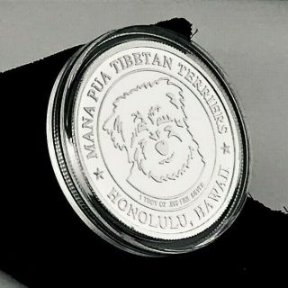 2001 Tibetan Terrier Hawaii Akc Champion Dog Token 1 Troy Oz Fine Silver Coin