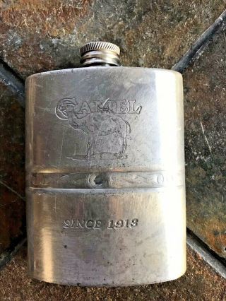Vintage Camel Cigarettes Since 1913 Alchemy Pewter Sheffield England Flask