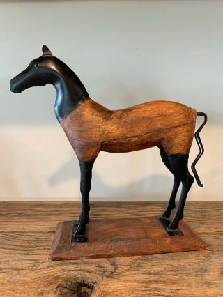 Sas Living India 11x12” Rustic Horse Figure Wood Metal Folk Art Farmhouse Decor