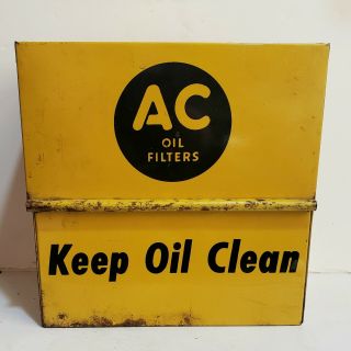 Vintage 1941 Ac Air Filters Metal Keep Oil Gas Station Dispenser