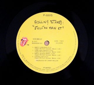 THE ROLLING STONES EXILE ON MAIN ST 1972 P - 5051 - 2S 2 X 12 
