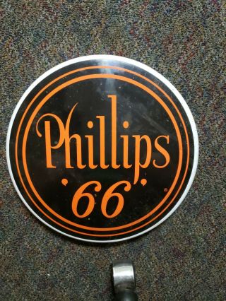Phillips 66 Button Porcelain Sign Gas And Oil Vintage Dealership