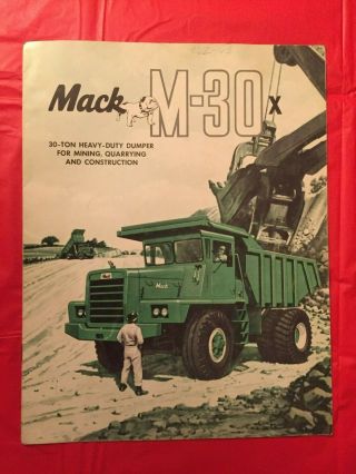 Mack " M - 30x 30 - Ton Heavy - Duty Dump Truck - Mining Quarrying Construction " Brochure