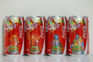 2007 Coca Cola 4 Cans Set From Hong Kong,  World Of Warcraft