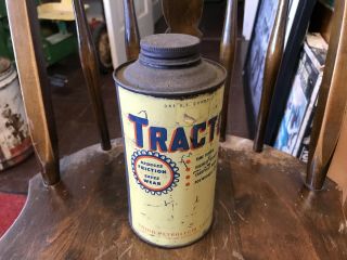 Vintage Tracto Metal Oil Can Gas Station Oil Advertising Qt Council Bluffs Ia