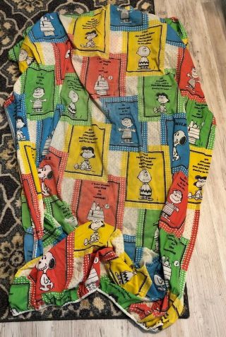 Peanuts Snoopy Charlie Brown Lucy Vintage Twin Bed Sheet Material