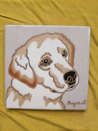 Pumpkin Inc Yellow Labrador Dog Tile - Pad For Hot Items / Hanging Wall Art 6x6 "