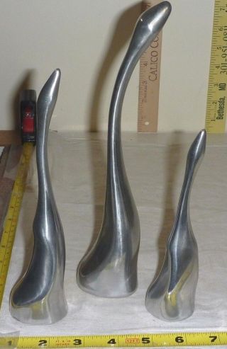 Set 3 Hoselton Aluminum Modern Long Neck Geese [ S 114,  116,  117] - Canada