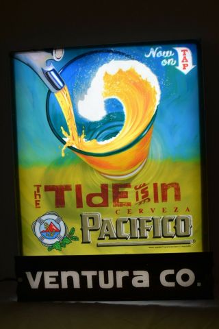 Cerveza Pacifico Ventura Co.  The Tide Is In 18 " X 24 " Led Light Bar Sign