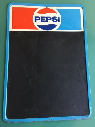 Vintage Pepsi Tin Metal Advertising Chalkboard Sign