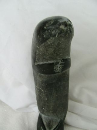 Otterly Adorable Inuit Soapstone Carved Otter 51/2 " High,  Canada (labelled)