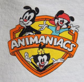 Vintage Animaniacs T - shirt I ' m The Cute One 1994 Warner Bros.  XL White Cotton 5
