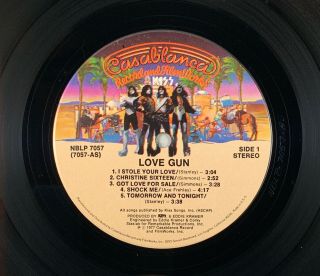 KISS Love Gun Near Vinyl 1977 Gun Inserts,  Sterling Stampers 3