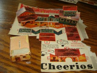 Vintage 1948 Lone Ranger Frontier Town 7 Cheerios Box Punch Out