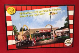 Vtg 1996 Mcdonalds Restaurant Speedee Downey Ca Jumbo Postcard 8.  5x5.  5 Ray Kroc