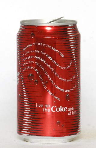 2007 Coca Cola Can From Zealand,  Live On The Coke Side Of Life