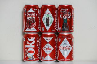 2011 Coca Cola 6 Cans Set From Czech Republic / Slovakia,  125 Years