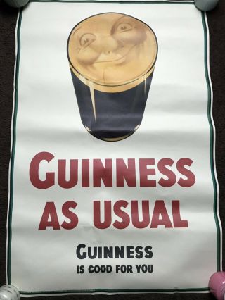 Vintage Guinness As Usual Beer Moon In Pint Poster Artwork - Size 20 X 30