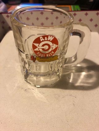 Vintage Small Mini A & W Root Beer Mug Cup - 3.  25 " Tall Hiawatha Ks