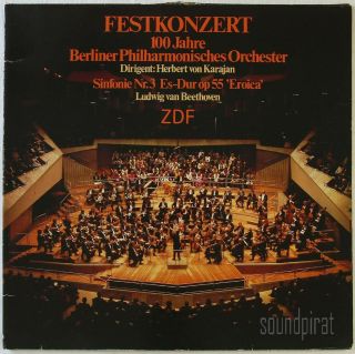 Karajan Bpo Beethoven Symphony No.  3 Eroica Zdf Live Recording Lp Nm