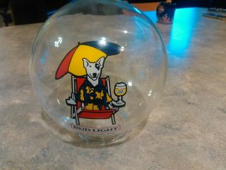 Vintage Spuds Mackenzie Glass Globe.  Peanuts.  Candy.  Budweiser.  Rare 1986.