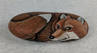 Vintage 1992 Fox Paperweight Artist Signed