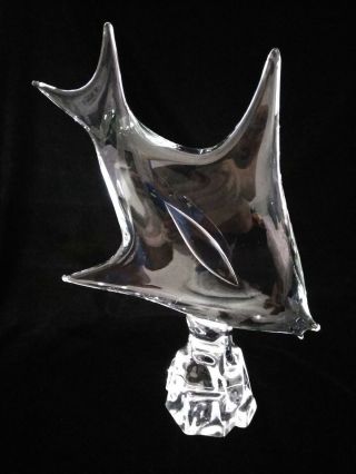 Fantastic Vintage Large Licio Zanetti Murano Glass Angel Fish Sculpture