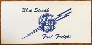 Cotten Belt Route Railroad Advertising Ink Blotter