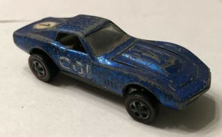 1968 Hot Wheels Redline Custom Corvette In Blue