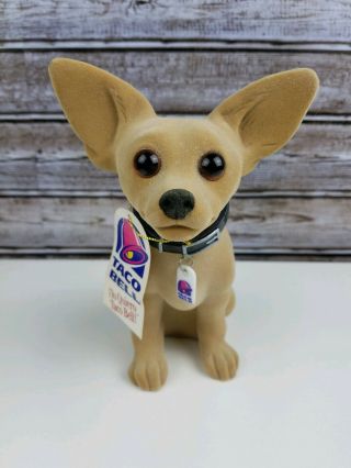 Vintage 1998 Bobble Head Taco Bell Chihuahua Dog Collar Figure Yo Quiero Taco