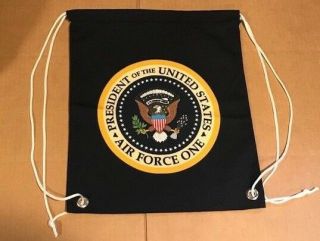 Air Force One Cinch Sack Backpack Usa Cotton Canvas 14 " Tote Bag Handles Rare