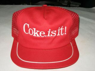 Coke Is It Snapback Cap Coca Cola Mesh Trucker Hat Vintage