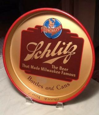 Schlitz Metal Vintage Beer Tray The Beer That Made Milwaukee Famous 13 " No 708