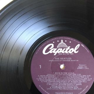 THE BEATLES WHITE ALBUM PURPLE LABEL 2 LP’S CAPITOL RECORDS SWBO - 101 VG,  /VG, 5