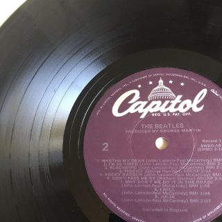 THE BEATLES WHITE ALBUM PURPLE LABEL 2 LP’S CAPITOL RECORDS SWBO - 101 VG,  /VG, 6