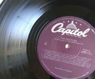 THE BEATLES WHITE ALBUM PURPLE LABEL 2 LP’S CAPITOL RECORDS SWBO - 101 VG,  /VG, 8