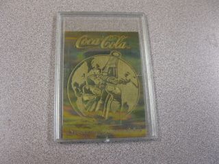 Coca Cola 1994 Brass Etched Card " Symbol Of Friendship " Case Card